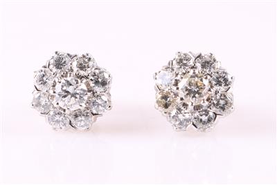 Brillant Ohrschrauben zus. ca. 1,50 ct "Blumen" - Klenoty a Hodinky