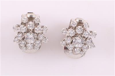 Brillantohrclips zus. ca. 2,20 ct - Klenoty a Hodinky