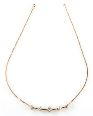 Diamantcollier zus. ca. 1,00 ct - Klenoty a Hodinky