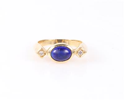 Behandelter Lapis Lazuli Brillant Damenring - Schmuck und Uhren
