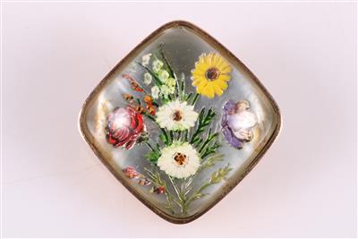 Kristallbrosche "Wiesenblumen in Vase" - Schmuck und Uhren