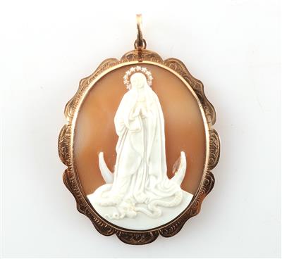 "Maria IMMACULATA" Muschelcamee Anhänger - Schmuck und Uhren