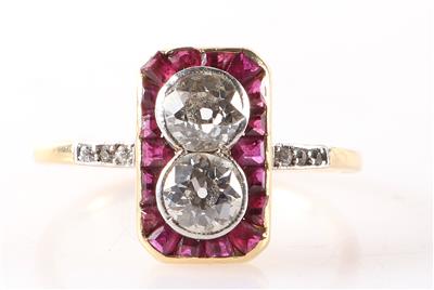 Diamantring zus. ca. 0,80 ct - Jewellery and watches