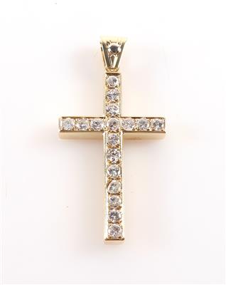 Brillantkreuz zus. ca.3,40 ct - Schmuck und Uhren