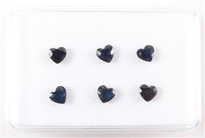 Lot lose Saphire 3,75 ct (6 Stück) im Herz-Schliff - Klenoty a Hodinky