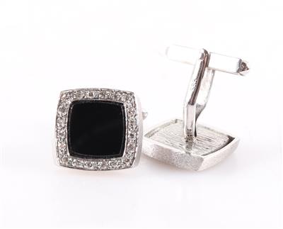 Diamant Onyx Manschettenknöpfe - Schmuck und Uhren