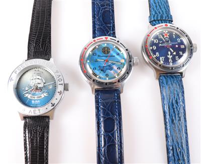 3 russische Armbanduhren - Jewellery and watches