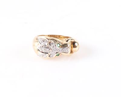 Brillant Smaragd Damenring "Raubkatze" - Jewellery and watches