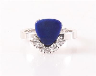 Lapis Lazuli (behandelt) Brillant Damenring - Jewellery and watches