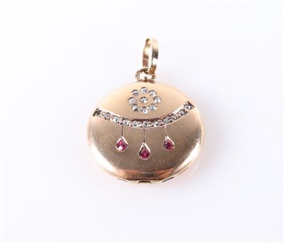 Rubin Diamant Medaillon - Schmuck und Uhren