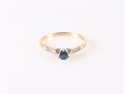 Saphir Diamant Damenring - Klenoty a Hodinky