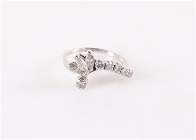 Brillant/Diamant Damenring zus. ca. 0,85 ct - Klenoty a Hodinky