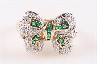 Diamant Smaragd Damenring "Masche" - Weihnachtsauktion