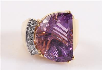 Moderner Amethyst Brillant Damenring - Weihnachtsauktion