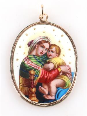 Emailanhänger "Maria mit Jesuskind" - Jewellery and watches