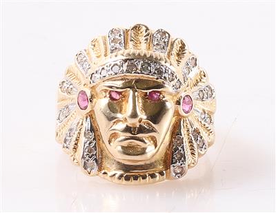 Diamant Rubin Ring "Häuptling" - Gioielli e orologi