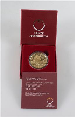 Goldmünze Münze Österreich "Der Fuchs" Euro 100,-- 2016 - Schmuck und Uhren
