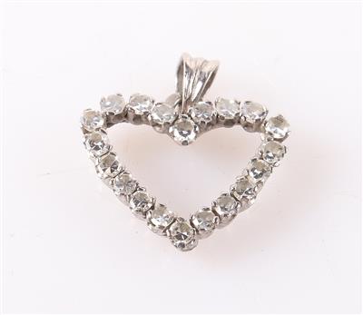 Diamant Anhänger "Herz" zus. ca. 0,60 ct - Klenoty a Hodinky