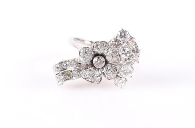Brillant Diamantring zus. ca. 1,90 ct "Blume" - Asta d'autunno, Gioielli e orologi