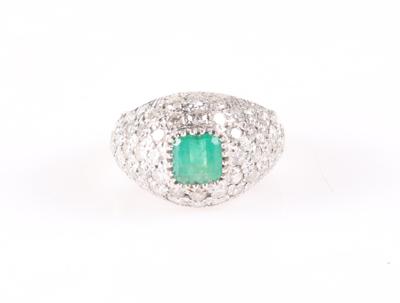 Brillant Smaragd Ring - Asta d'autunno, Gioielli e orologi