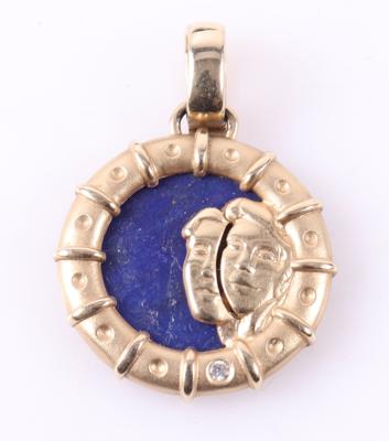 Brillant Lapis Lazuli (beh.) Sternzeichenanhänger Zwilling - Schmuck und Uhren