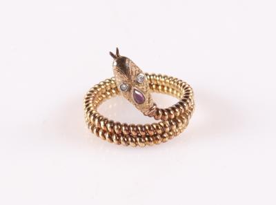 Diamant Rubin Damenring "Schlange" - Jewellery and watches