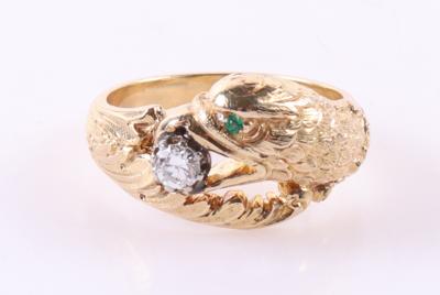 Brillant Smaragdring Greifvogel - Jewellery and watches