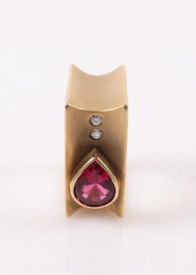 Rubellit Brillant Design Damenring - Christmas Auction Jewellery and Watches