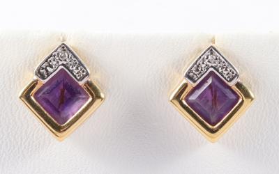 Amethyst Diamant Ohrstecker - Antiques, art and jewellery