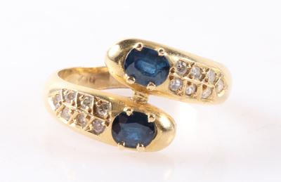 Diamant Saphir Damenring - Arte, antiquariato e gioielli