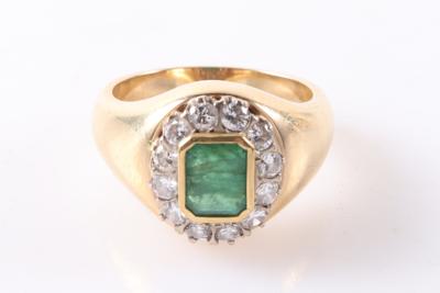 Smaragd Brillant Ring - Arte, antiquariato e gioielli