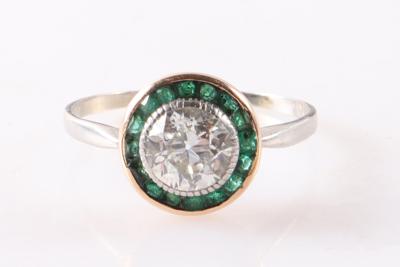 Brillant Smaragd Damenring - Schmuck und Uhren