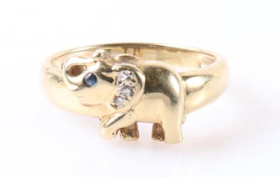 Diamant Saphir Ring "Elefant" - Gioielli e orologi