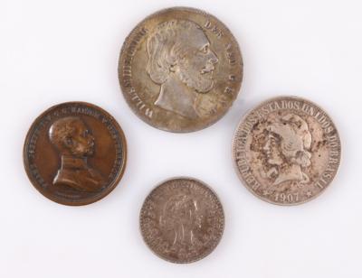 Konvolut 3 Münzen/1 Medaille (4) - Klenoty a Hodinky