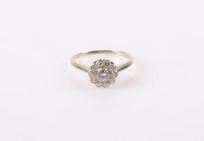 Brillant Damenring "Blüte" zus. ca. 0,65 ct - Spring auction jewelry and watches