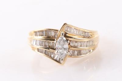 Diamant Damenring zus. ca. 1,00 ct - Klenoty a Hodinky