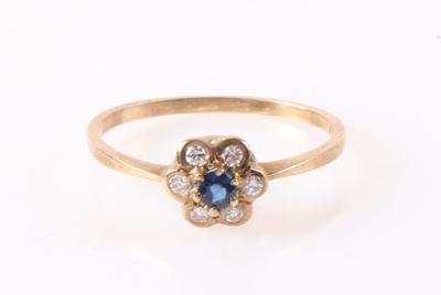 Saphir Brillant Damenring "Blume" - Jewellery and watches