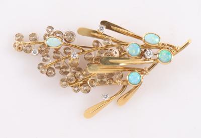 Opal Brillant Blütenbrosche - Schmuck und Uhren
