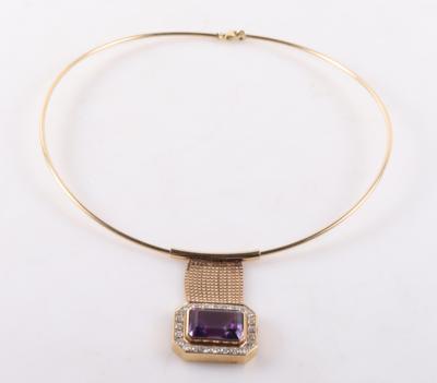 Brillant, ca. 2,4 ct, Amethystcollier - Schmuck und Uhren