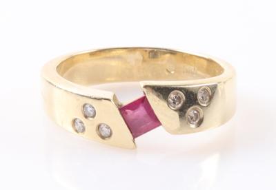 Brillant Rubin Damenring - Jewellery and watches