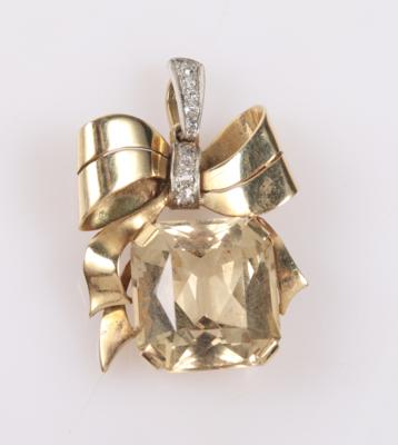 Citrin Diamant Anhänger "Masche" - Aukce podzim klenoty a Hodinky