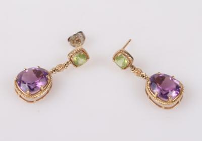 d'oro Peridot Amehyst Ohrsteckgehänge - Autumn auction jewellery and watches