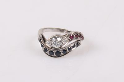 Diamant Farbstein Damenring "Schlange" - Autumn auction jewellery and watches