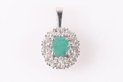 Diamant Smaragd Anhänger - Klenoty a Hodinky