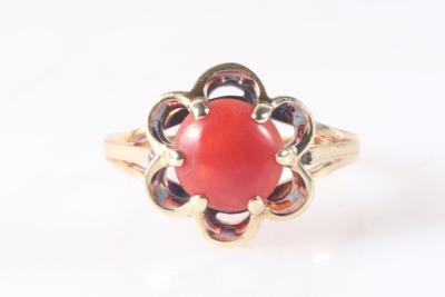 Korallen Damenring "Blüte" - Jewellery and watches