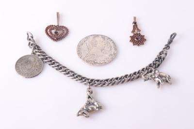 Konvolut Silberschmuck und Münzen (7) - Jewellery and watches