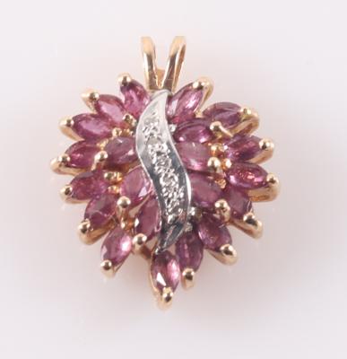Brillant Rubin Anhänger - Vánoční aukce šperků a hodinek