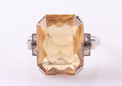 Citrin Diamant Damenring - Vánoční aukce šperků a hodinek