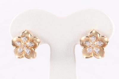 Diamant Ohrclips "Blüten" - Klenoty a Hodinky