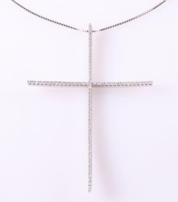 Brillant Collier zus. ca. 0,40 ct "Kreuz" - Jewellery and watches